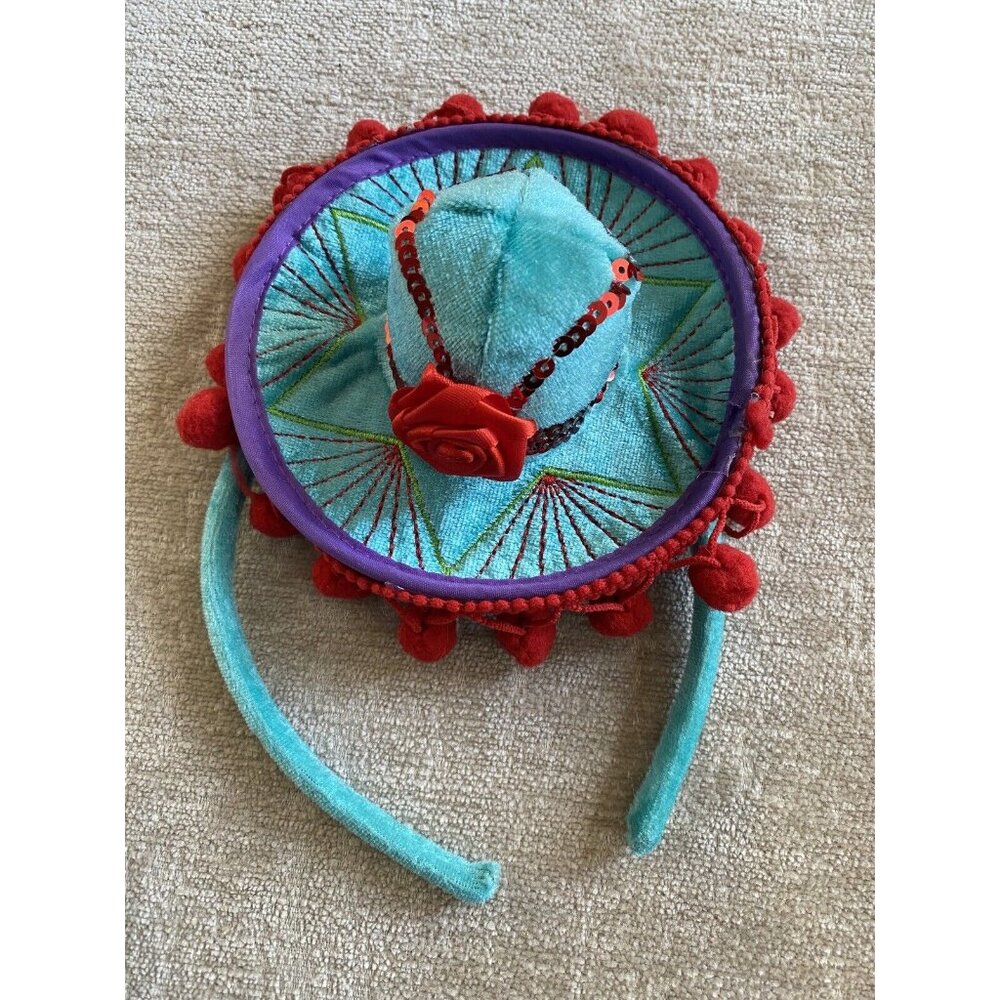 Mini Mexican Hat Sombrero Headband Yellow Adult Women's Costume Accessory